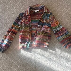 Veronica Beard Colorful Organic Cotton Knit Cardigan